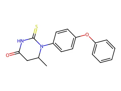 6-methyl-1-(4-phenoxyphenyl)-2-thioxotetrahydro-4(1H)-pyrimidinone structure