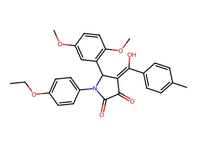 5-(2,5-dimethoxyphenyl)-1-(4-ethoxyphenyl)-3-hydroxy-4-(4-methylbenzoyl)-1,5-dihydro-2H-pyrrol-2-one structure