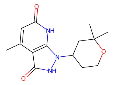 1-(2,2-Dimethyloxan-4-yl)-4-methyl-2,7-dihydropyrazolo[3,4-b]pyridine-3,6-dione structure
