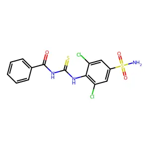 4-{[(Benzoylamino)carbothioyl]amino}-3,5-dichlorobenzenesulfonamide structure