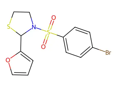 3-((4-Bromophenyl)sulfonyl)-2-(furan-2-yl)thiazolidine structure