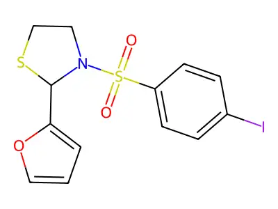 2-(2-Furyl)-3-[(4-iodophenyl)sulfonyl]-1,3-thiazolidine structure