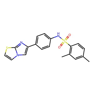 N-(4-imidazo[2,1-b][1,3]thiazol-6-ylphenyl)-2,4-dimethylbenzenesulfonamide structure