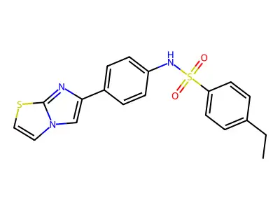 4-ethyl-N-(4-imidazo[2,1-b][1,3]thiazol-6-ylphenyl)benzenesulfonamide structure