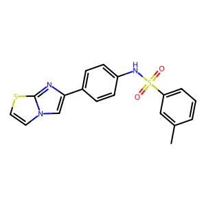 N-(4-imidazo[2,1-b][1,3]thiazol-6-ylphenyl)-3-methylbenzenesulfonamide structure
