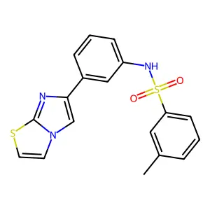 N-(3-imidazo[2,1-b][1,3]thiazol-6-ylphenyl)-3-methylbenzenesulfonamide structure