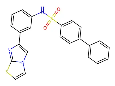N-(3-imidazo[2,1-b][1,3]thiazol-6-ylphenyl)-4-phenylbenzenesulfonamide structure