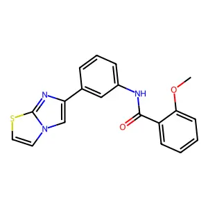 N-(3-(imidazo[2,1-b]thiazol-6-yl)phenyl)-2-methoxybenzamide structure