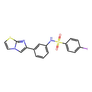 N-(3-imidazo[2,1-b][1,3]thiazol-6-ylphenyl)-4-iodobenzenesulfonamide structure