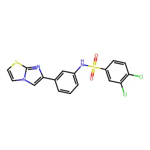 3,4-dichloro-N-(3-imidazo[2,1-b][1,3]thiazol-6-ylphenyl)benzenesulfonamide structure