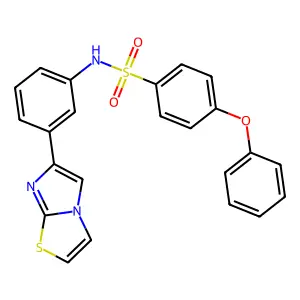 N-(3-imidazo[2,1-b][1,3]thiazol-6-ylphenyl)-4-phenoxybenzenesulfonamide structure