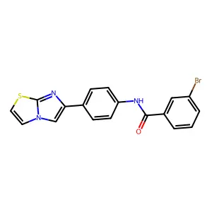 3-bromo-N-(4-imidazo[2,1-b][1,3]thiazol-6-ylphenyl)benzamide structure