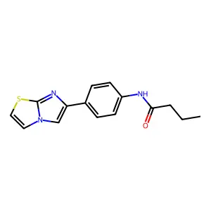 N-(4-imidazo[2,1-b][1,3]thiazol-6-ylphenyl)butanamide structure