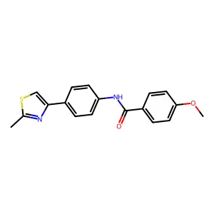4-methoxy-N-[4-(2-methyl-1,3-thiazol-4-yl)phenyl]benzamide structure