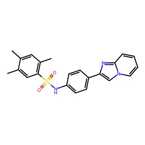 N-(4-imidazo[1,2-a]pyridin-2-ylphenyl)-2,4,5-trimethylbenzenesulfonamide structure