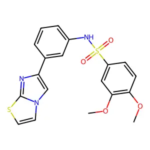 N-(3-imidazo[2,1-b][1,3]thiazol-6-ylphenyl)-3,4-dimethoxybenzenesulfonamide structure