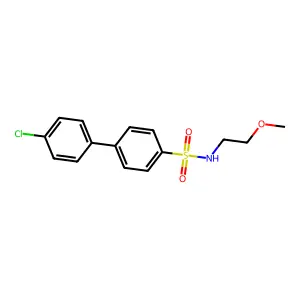 4'-chloro-N-(2-methoxyethyl)-[1,1'-biphenyl]-4-sulfonamide structure