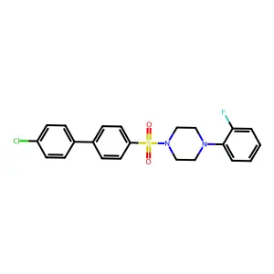 1-((4'-Chloro-[1,1'-biphenyl]-4-yl)sulfonyl)-4-(2-fluorophenyl)piperazine structure