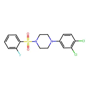 1-(3,4-Dichlorophenyl)-4-((2-fluorophenyl)sulfonyl)piperazine structure