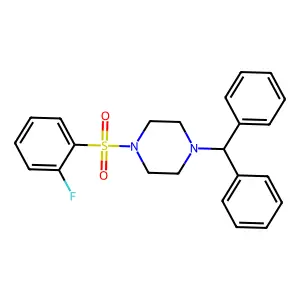 1-Benzhydryl-4-((2-fluorophenyl)sulfonyl)piperazine structure