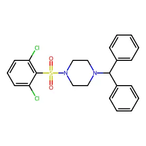 1-Benzhydryl-4-(2,6-dichlorophenyl)sulfonylpiperazine structure