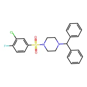 1-(3-Chloro-4-fluorobenzenesulfonyl)-4-(diphenylmethyl)piperazine structure