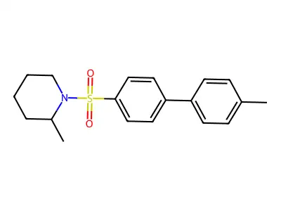 2-Methyl-1-((4'-methyl-[1,1'-biphenyl]-4-yl)sulfonyl)piperidine structure
