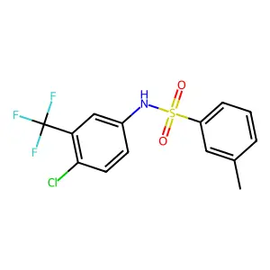 N-(4-chloro-3-(trifluoromethyl)phenyl)-3-methylbenzenesulfonamide structure