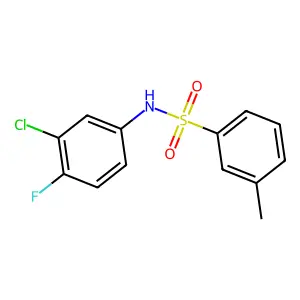 N-(3-chloro-4-fluorophenyl)-3-methylbenzenesulfonamide structure
