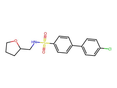 4-(4-chlorophenyl)-N-(oxolan-2-ylmethyl)benzenesulfonamide structure