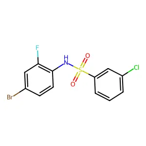 N-(4-bromo-2-fluorophenyl)-3-chlorobenzenesulfonamide structure