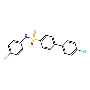 4'-chloro-N-(4-fluorophenyl)[1,1'-biphenyl]-4-sulfonamide structure