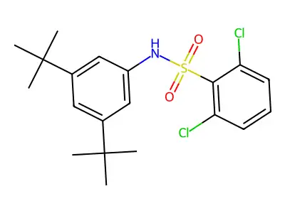 2,6-dichloro-N-(3,5-ditert-butylphenyl)benzenesulfonamide structure
