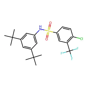 4-chloro-N-(3,5-ditert-butylphenyl)-3-(trifluoromethyl)benzenesulfonamide structure
