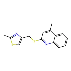 2-Methyl-4-(((4-methylquinolin-2-yl)thio)methyl)thiazole structure