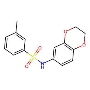 N-(2,3-dihydro-1,4-benzodioxin-6-yl)-3-methylbenzenesulfonamide structure