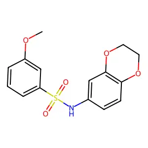 N-(2,3-dihydro-1,4-benzodioxin-6-yl)-3-methoxybenzenesulfonamide structure