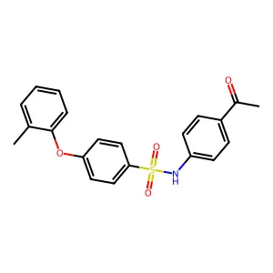 N-(4-acetylphenyl)-4-(2-methylphenoxy)benzenesulfonamide structure