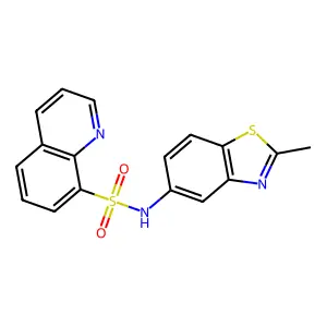 N-(2-methyl-1,3-benzothiazol-5-yl)quinoline-8-sulfonamide structure