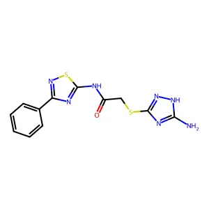 2-[(5-amino-1H-1,2,4-triazol-3-yl)sulfanyl]-N-(3-phenyl-1,2,4-thiadiazol-5-yl)acetamide structure