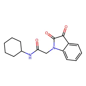 N-cyclohexyl-2-(2,3-dioxo-2,3-dihydro-1H-indol-1-yl)acetamide structure