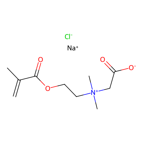 (Carboxymethyl)(2-(methacryloyloxy)ethyl)dimethylammonium chloride, sodium salt structure