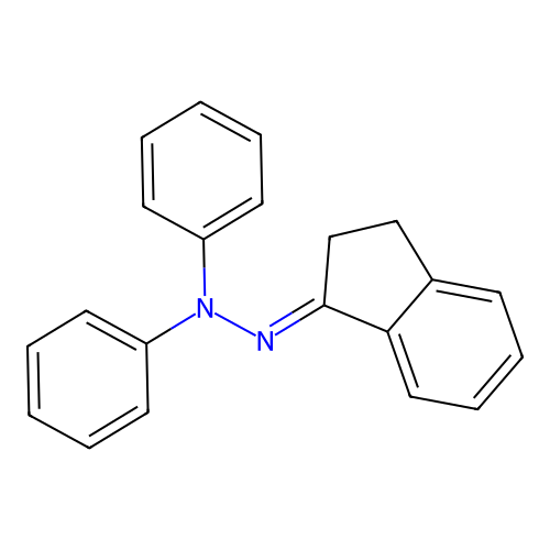 1-Indanone diphenylhydrazone structure