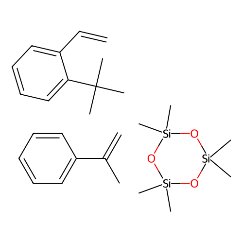 (C12-H16.C9-H10.C6-H18-O3-Si3)x- structure