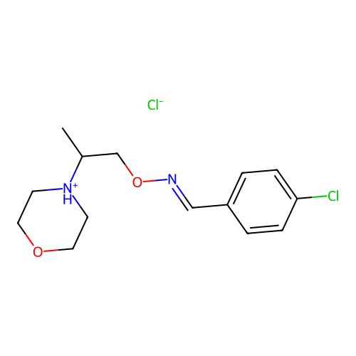 Benzaldehyde, p-chloro-, O-(2-morpholinopropyl)oxime, hydrochloride, (E)- structure