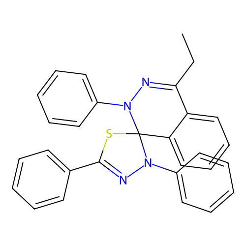 4-ethyl-2,3',5'-triphenyl-2H,3'H-spiro[phthalazine-1,2'-[1,3,4]thiadiazole] structure