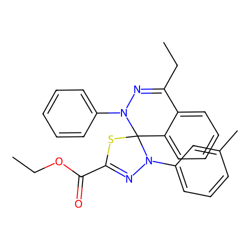 ethyl 4-ethyl-3'-(3-methylphenyl)-2-phenyl-2H,3'H-spiro[phthalazine-1,2'-[1,3,4]thiadiazole]-5'-carboxylate structure