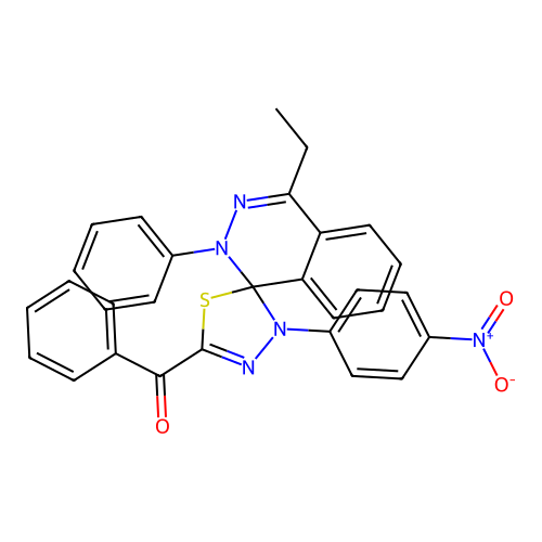 (4-ethyl-3'-(4-nitrophenyl)-2-phenyl-2H,3'H-spiro[phthalazine-1,2'-[1,3,4]thiadiazol]-5'-yl)(phenyl)methanone structure