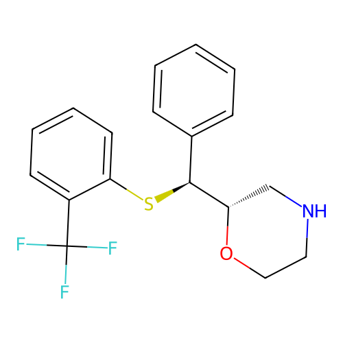 (2S)-2-((S)-Phenyl{[2-(trifluoromethyl)phenyl]thio}methyl)morpholine structure