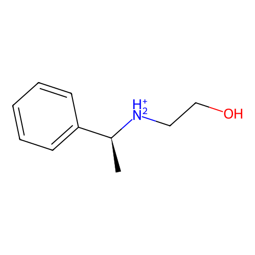 N-(2-Hydroxyethyl)-1-phenylethan-1-aminium structure